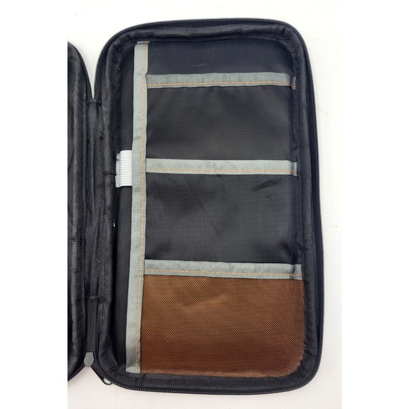 Lewis N Clark RFID Travel Documents Portfolio Black Canvas Zip Around 10x6x1" - Picture 7 of 8